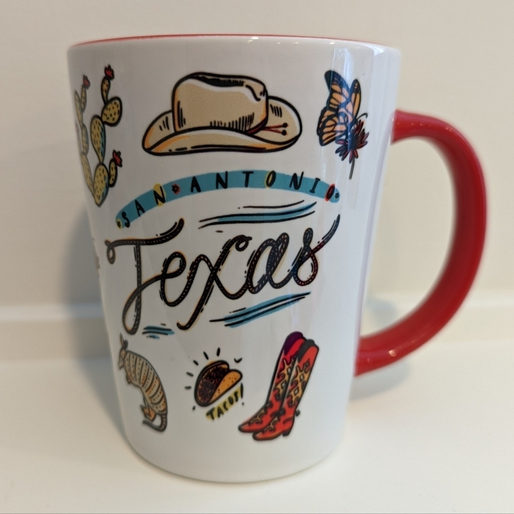 Texas Souvenir Mug with Red Handle